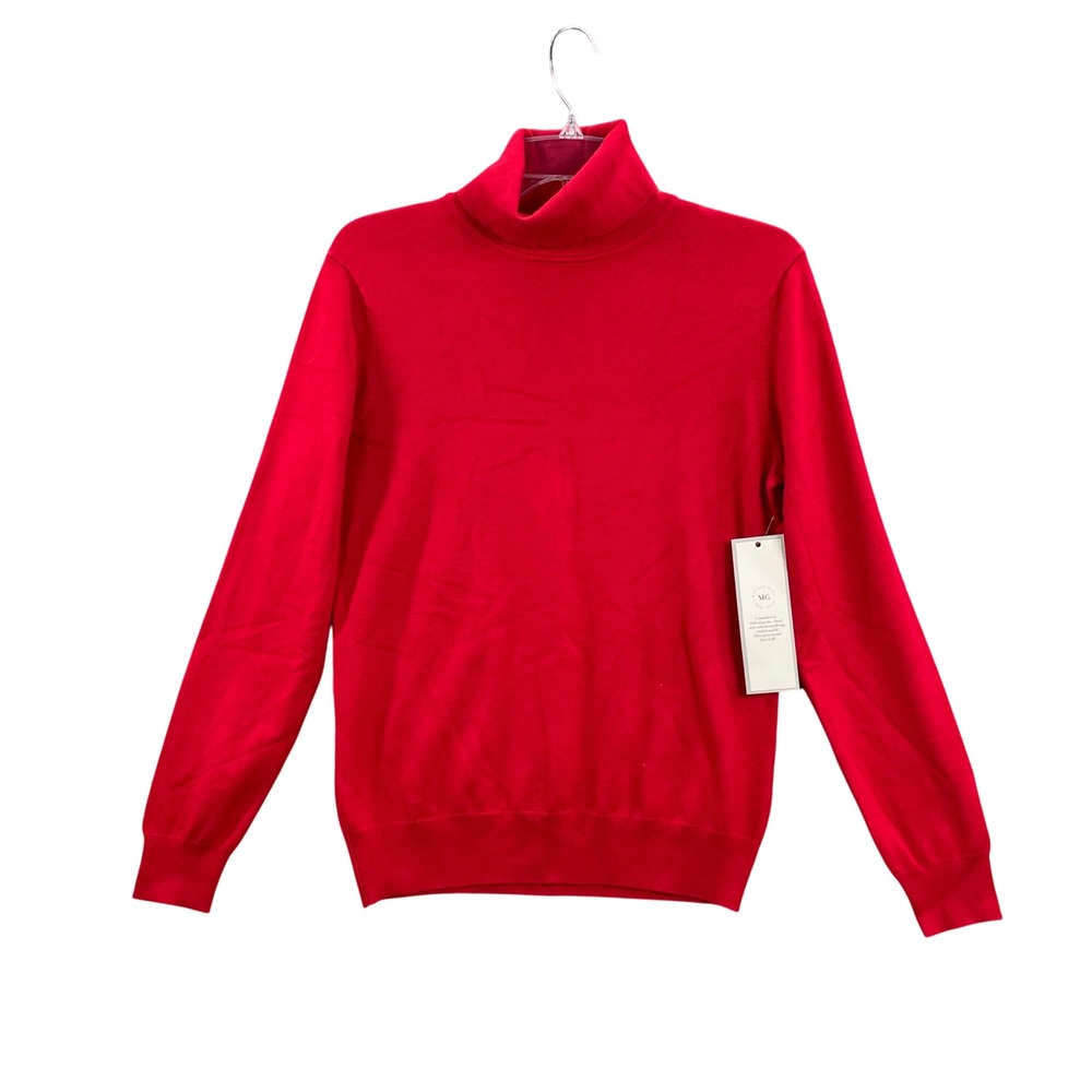 Madison Grey Turtleneck Sweater‎ Womens Small Red Knit Long Sleeve Pullover NEW